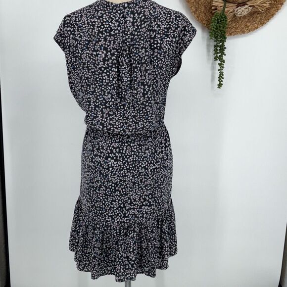 Rebecca Taylor‎ Pop Ditsy Floral Silk Tie Waist Knee Length Feminine Dress 6 - Picture 5 of 14